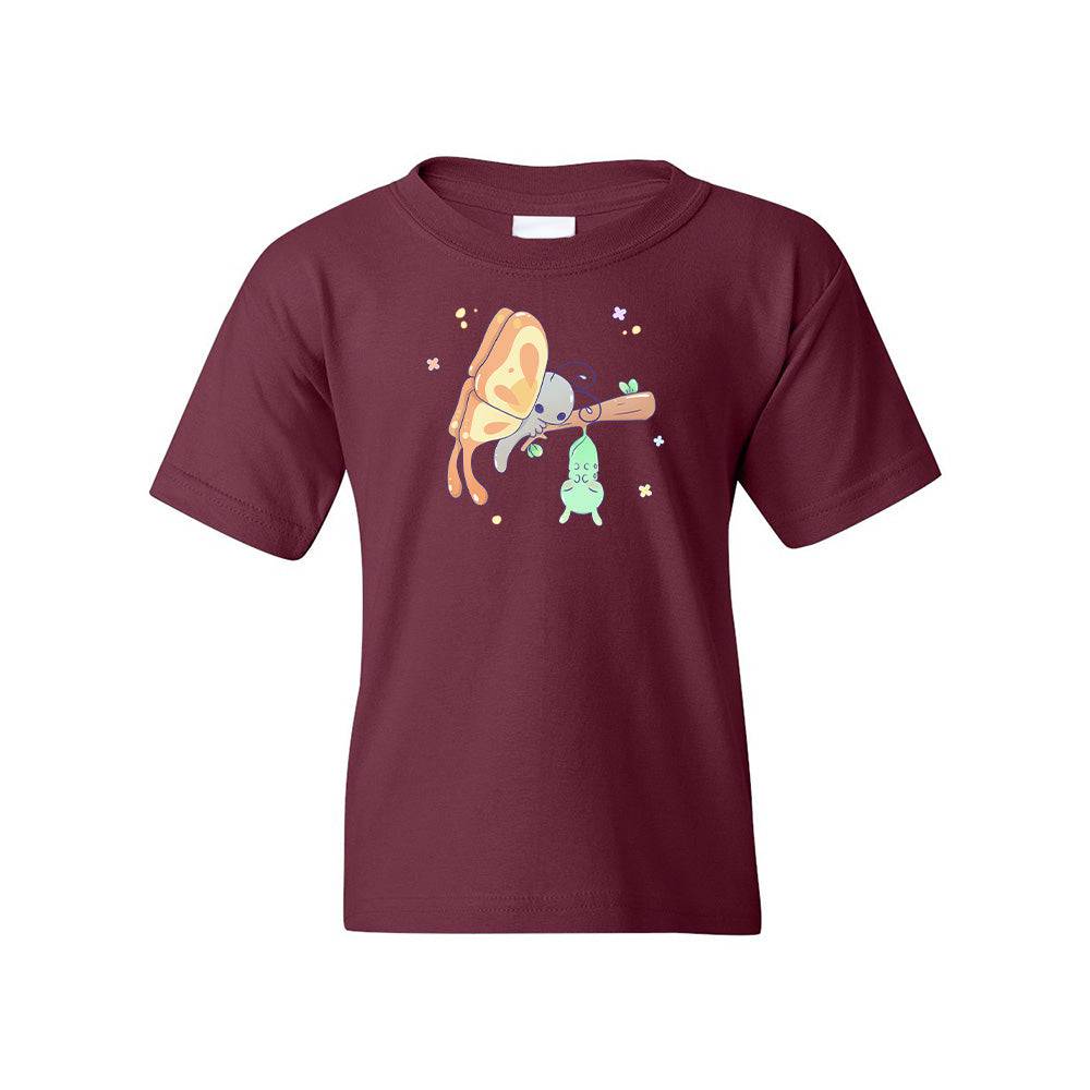 Maroon Butterfly Youth T-shirt