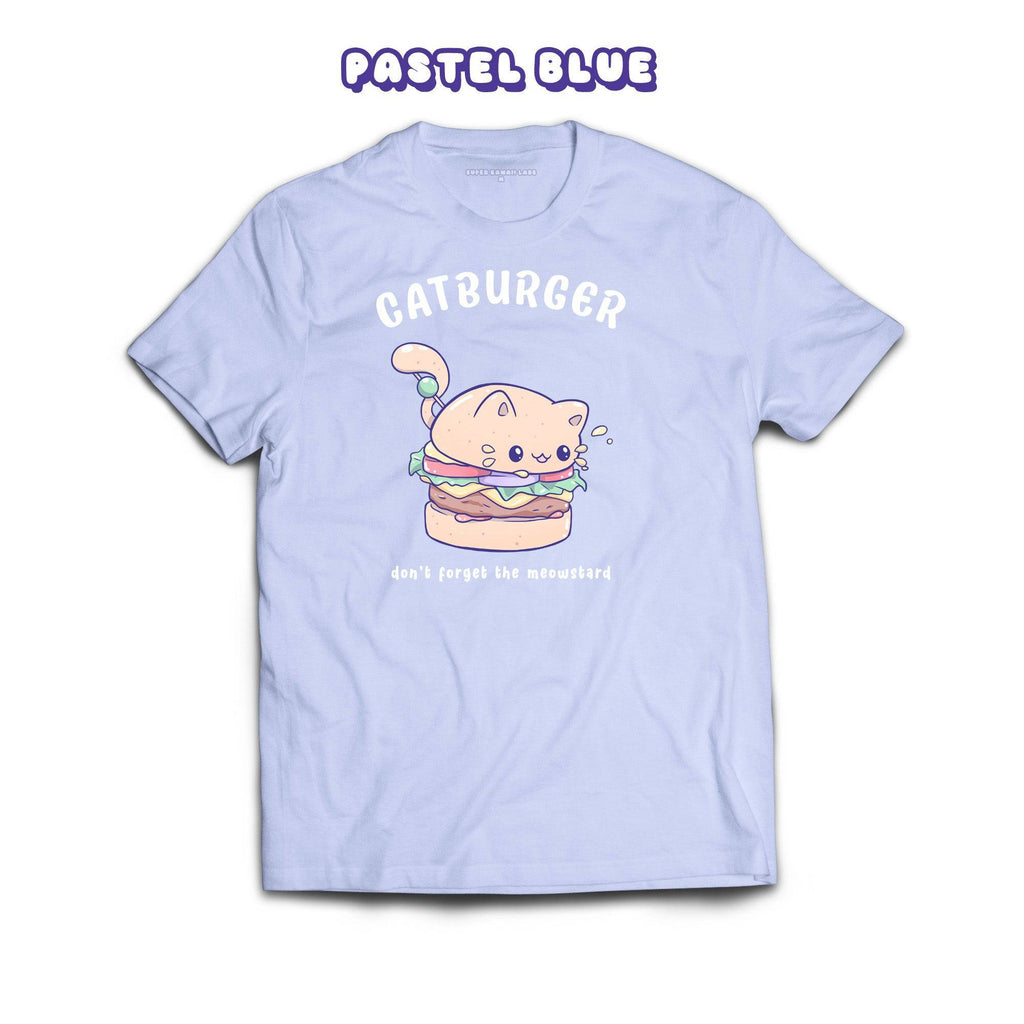 Catburger T-shirt, Dusty Blue 100% Ringspun Cotton T-shirt