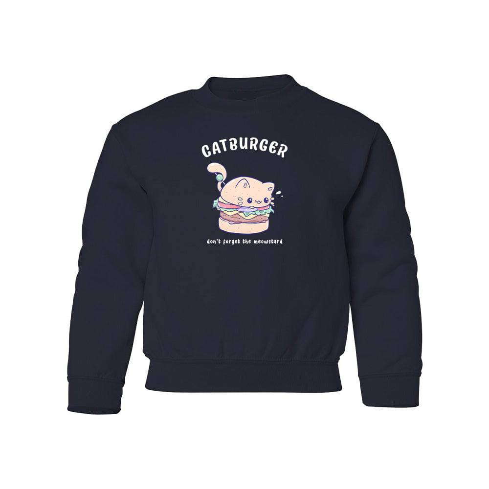 Navy Catburger Youth Sweater
