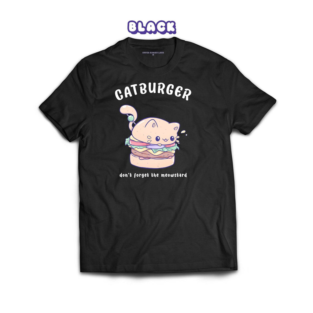 Catburger T-shirt, Black 100% Ringspun Cotton T-shirt