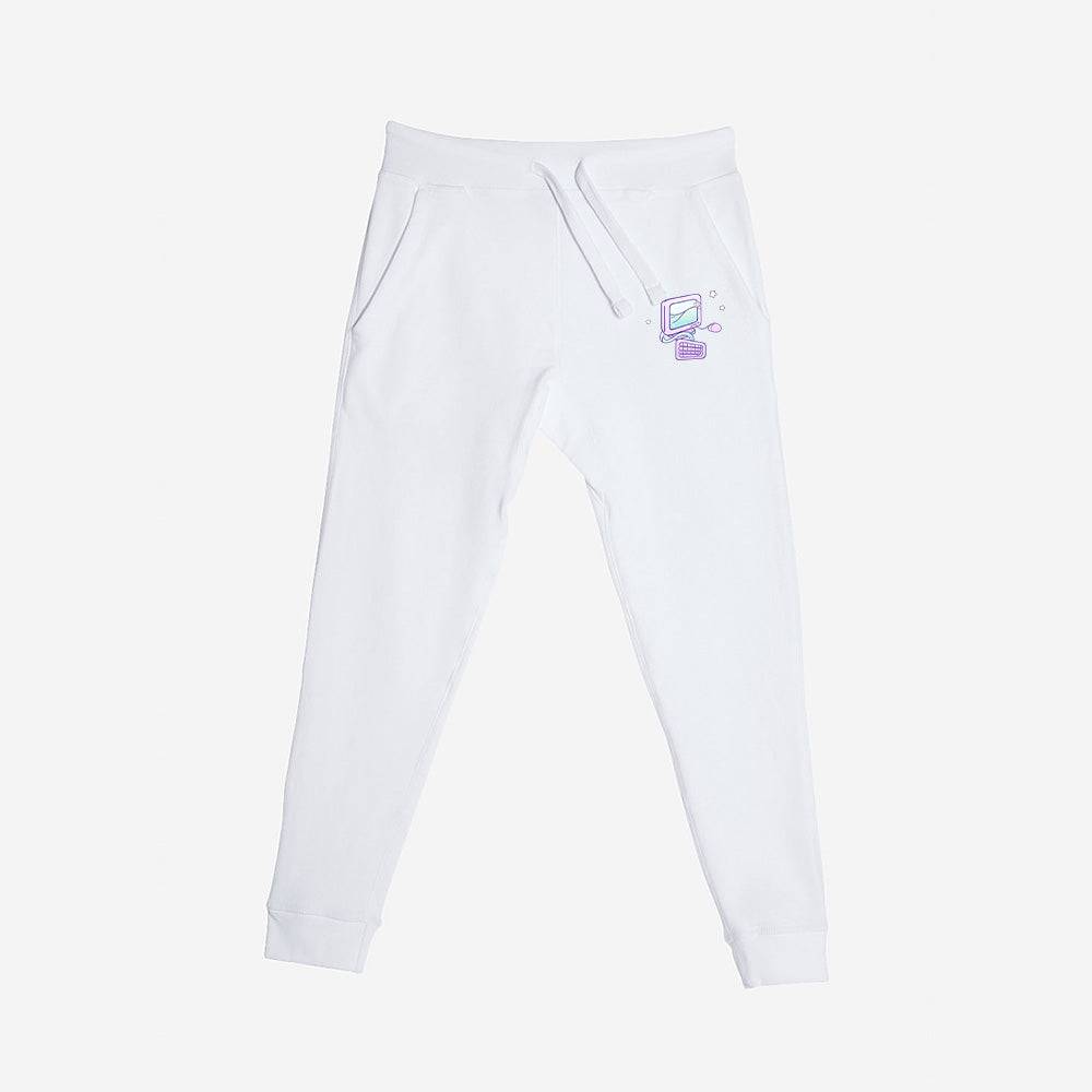 White Computer Premium Fleece Sweatpants