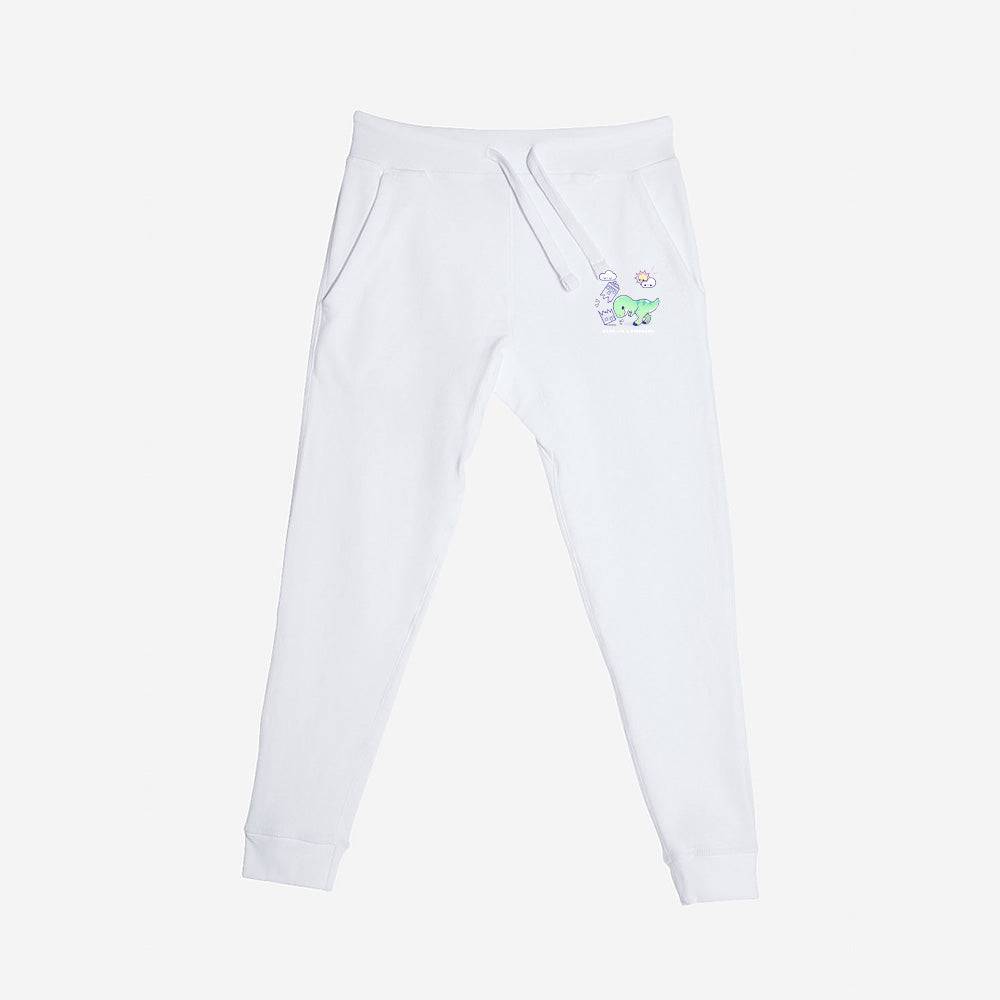 White Dino Premium Fleece Sweatpants