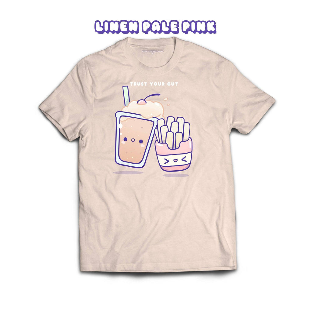 FriesAndShake T-shirt, Linen Pale Pink 100% Ringspun Cotton T-shirt