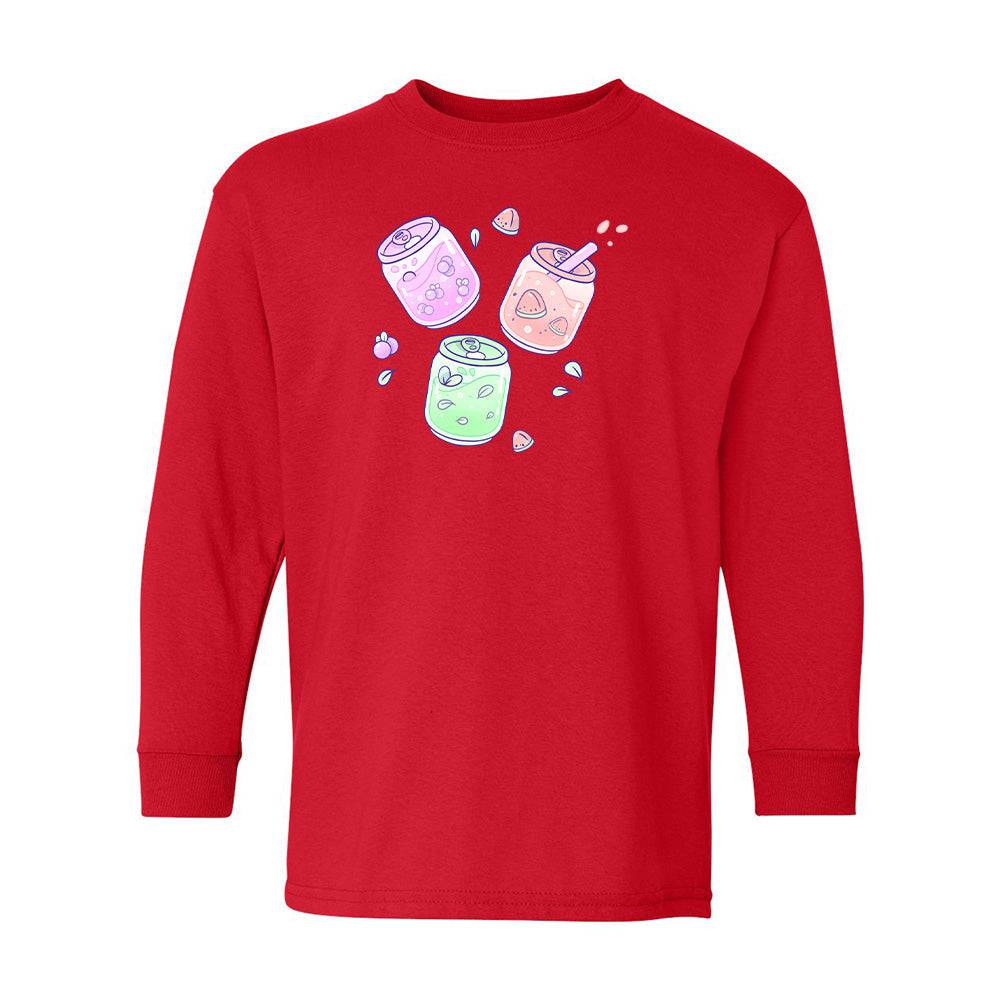 Red FruitCans Youth Longsleeve Shirt