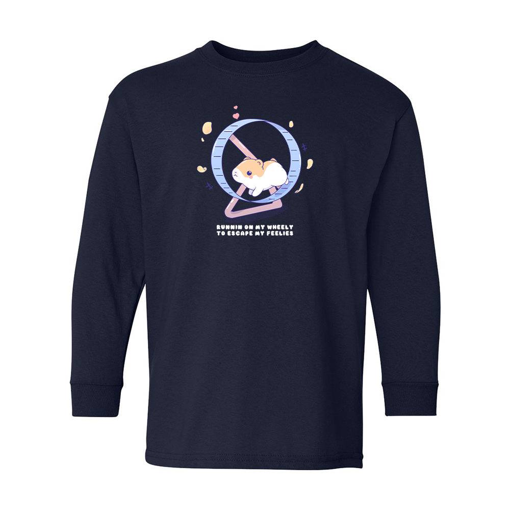 Navy Hamster Youth Longsleeve Shirt