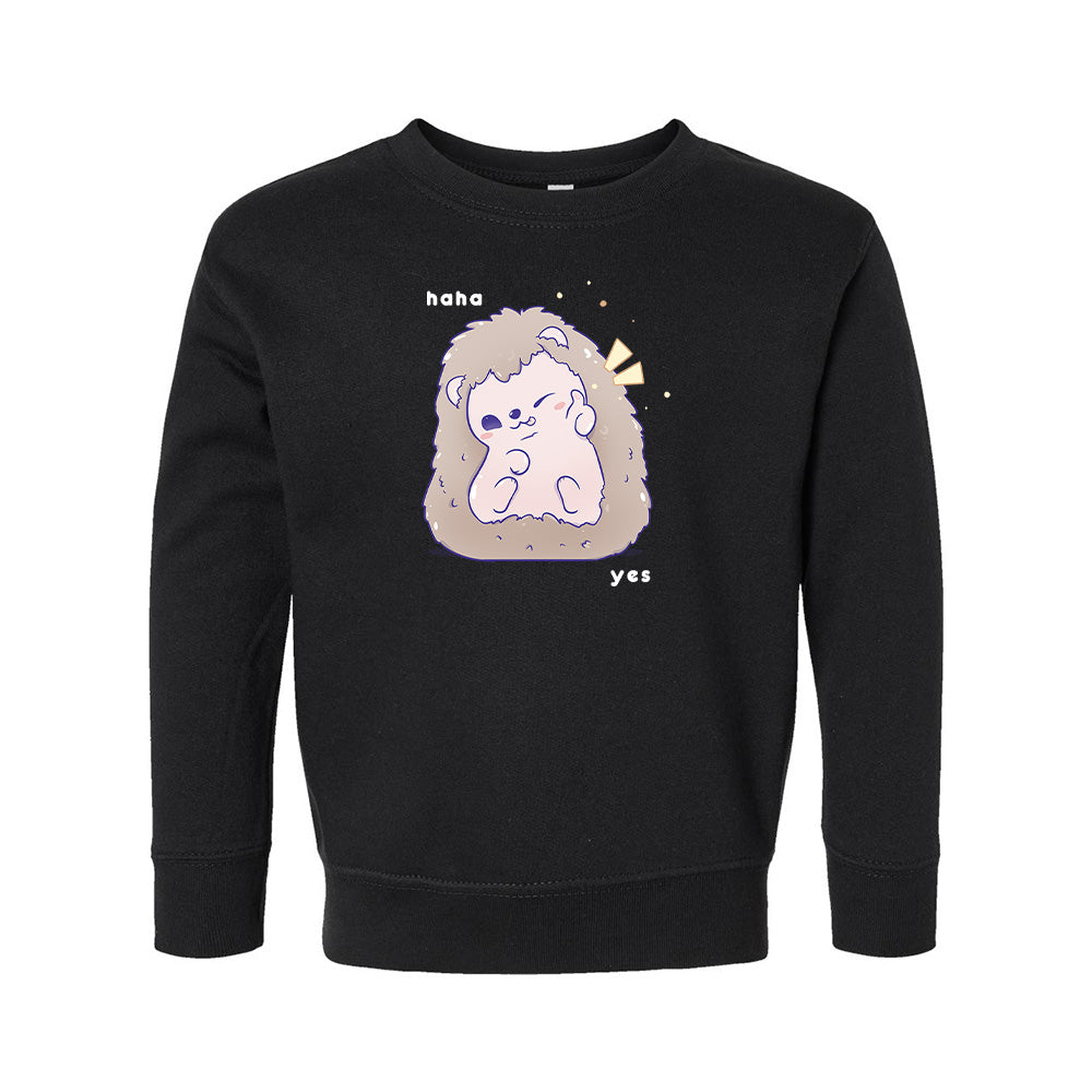 Black Hedgehog Toddler Crewneck Sweatshirt