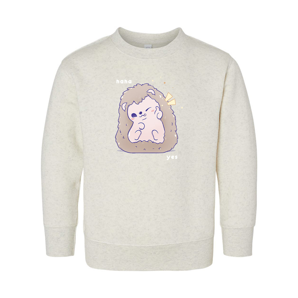 Natural Hedgehog Toddler Crewneck Sweatshirt