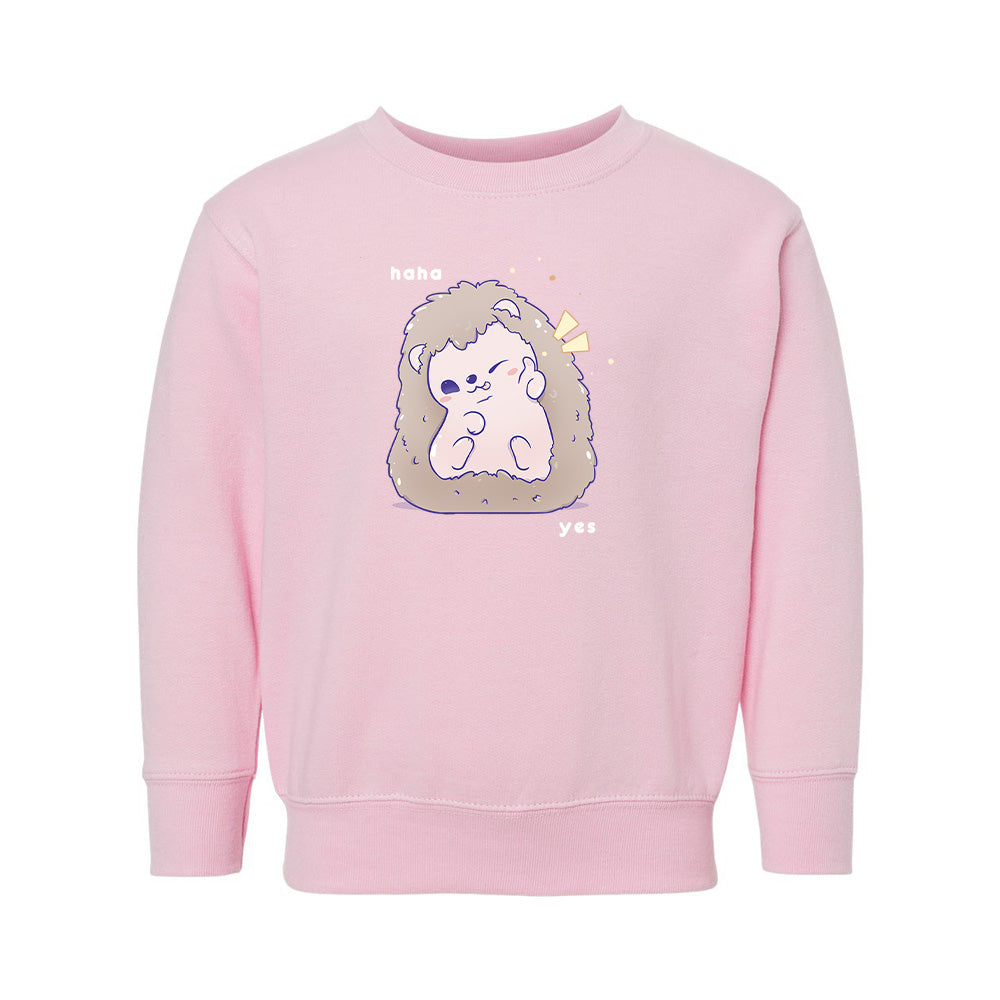 Pink Hedgehog Toddler Crewneck Sweatshirt