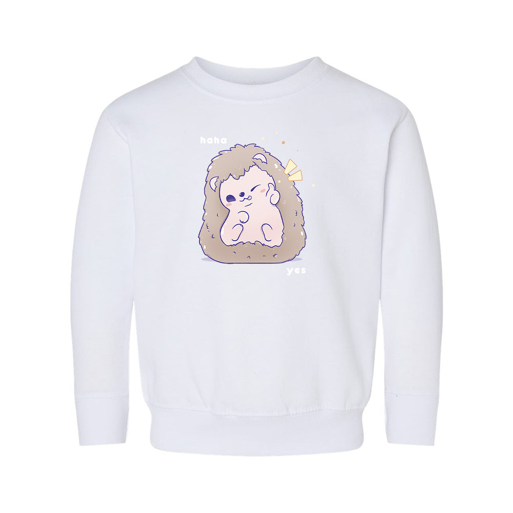 White Hedgehog Toddler Crewneck Sweatshirt