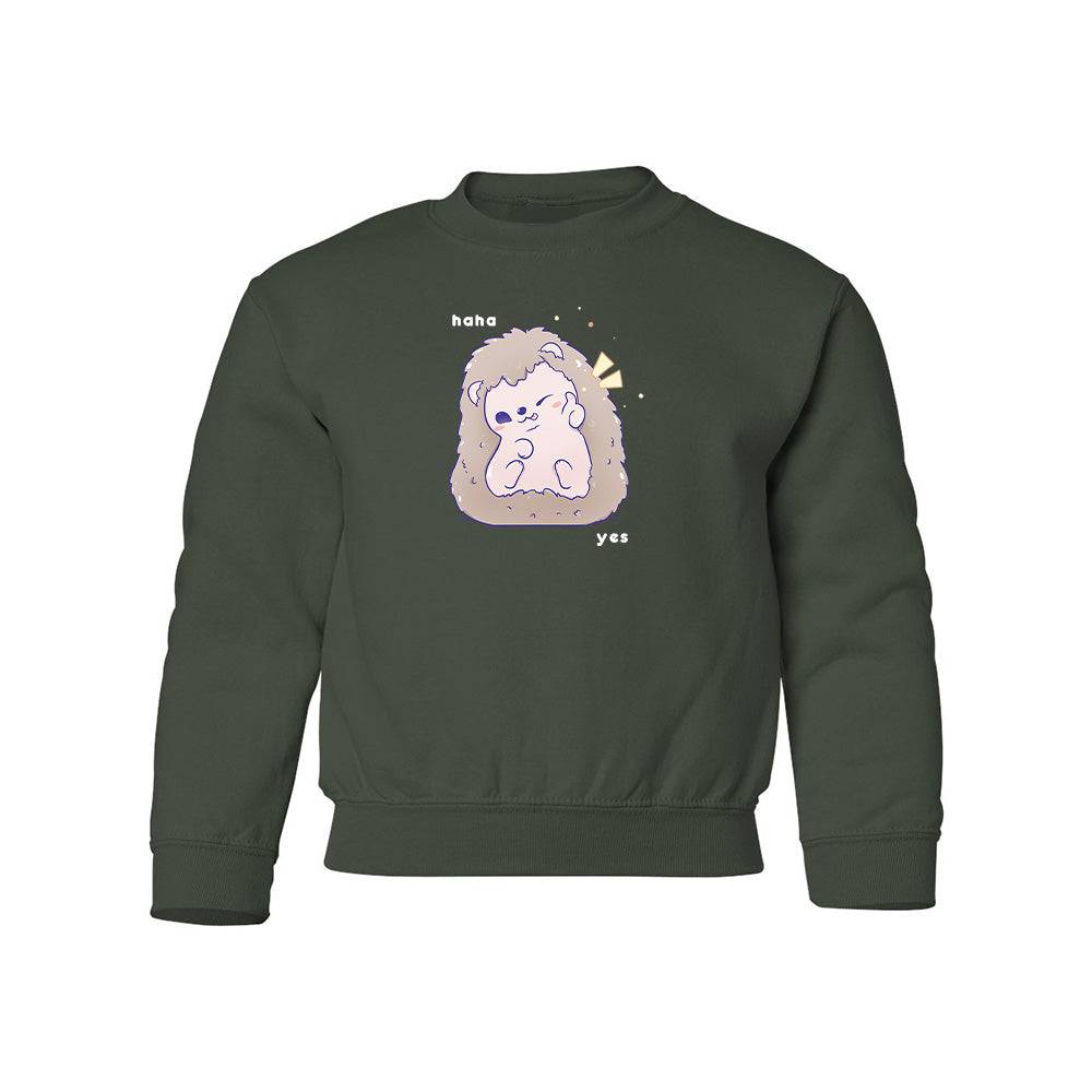 Forest Green Hedgehog Youth Sweater