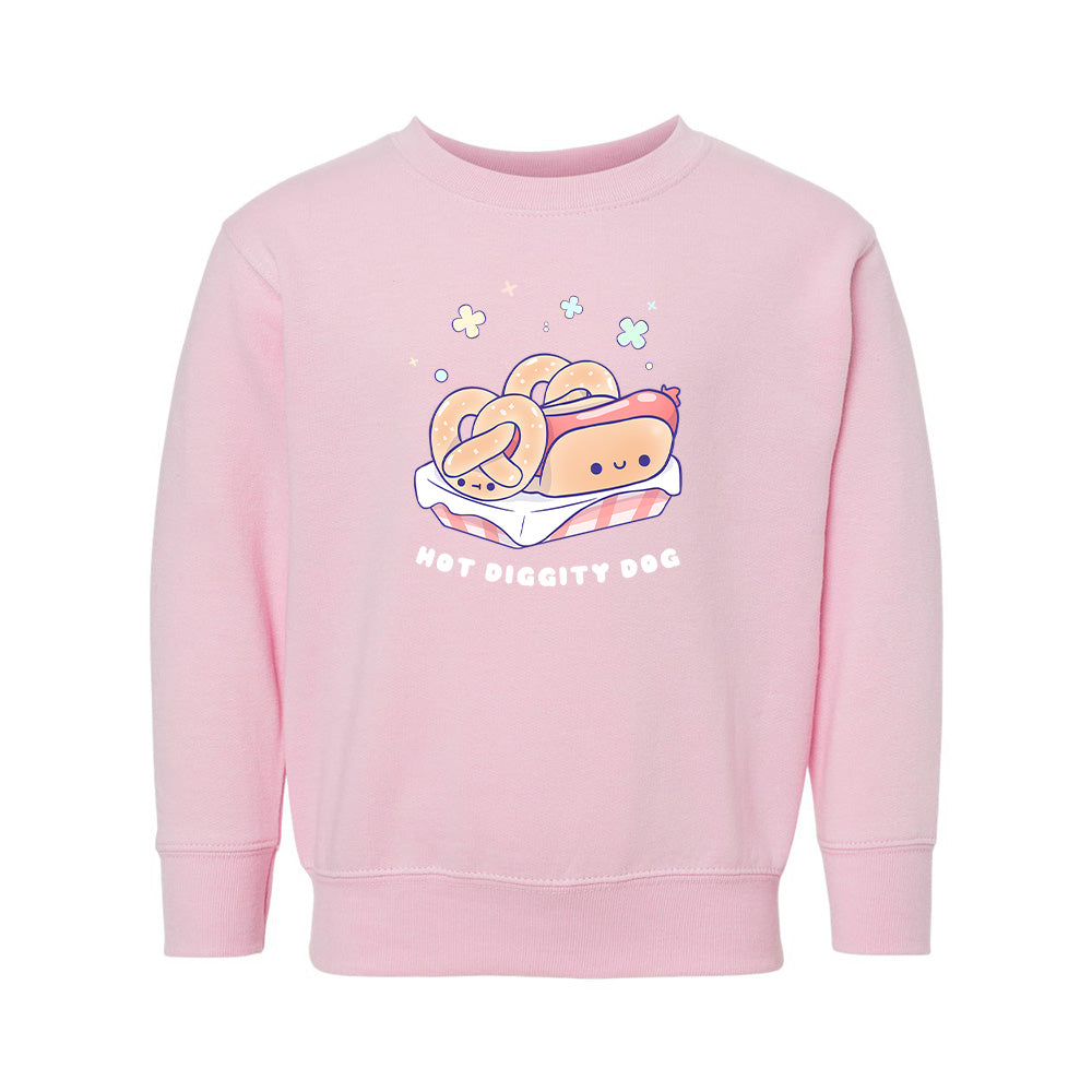Pink HotDog Toddler Crewneck Sweatshirt