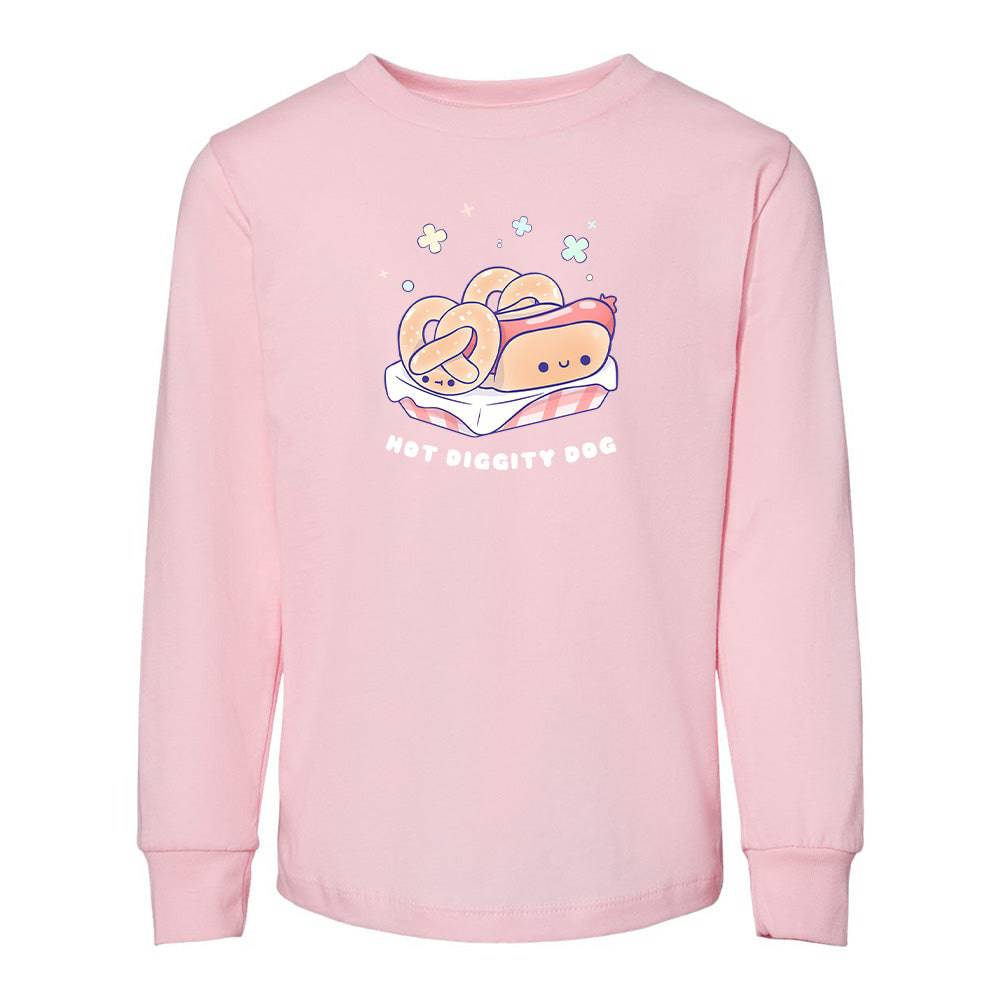 Pink HotDog Toddler Longsleeve Sweatshirt