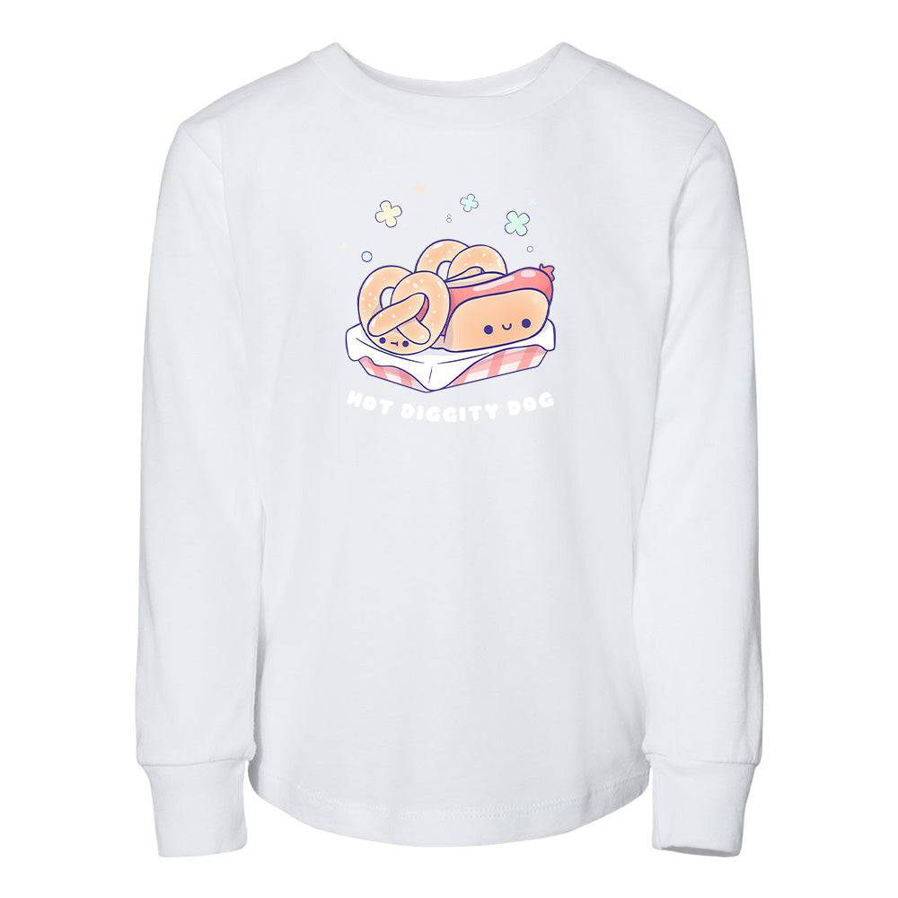 White HotDog Toddler Longsleeve Sweatshirt