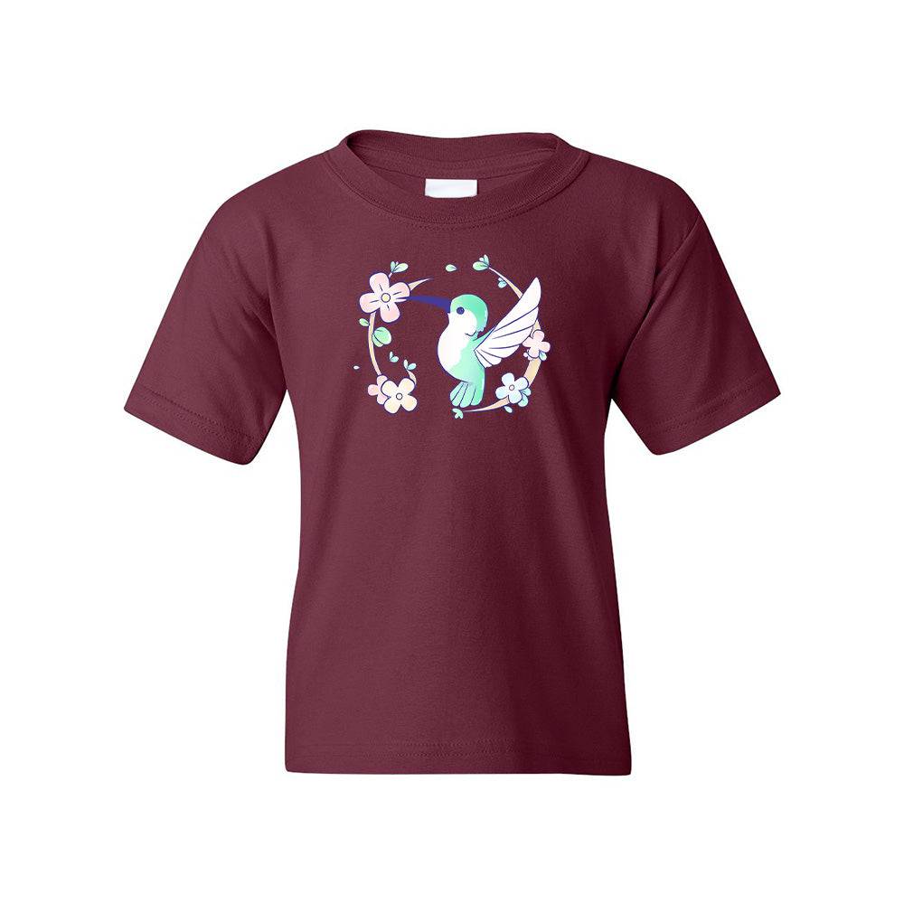 Maroon Hummingbird Youth T-shirt