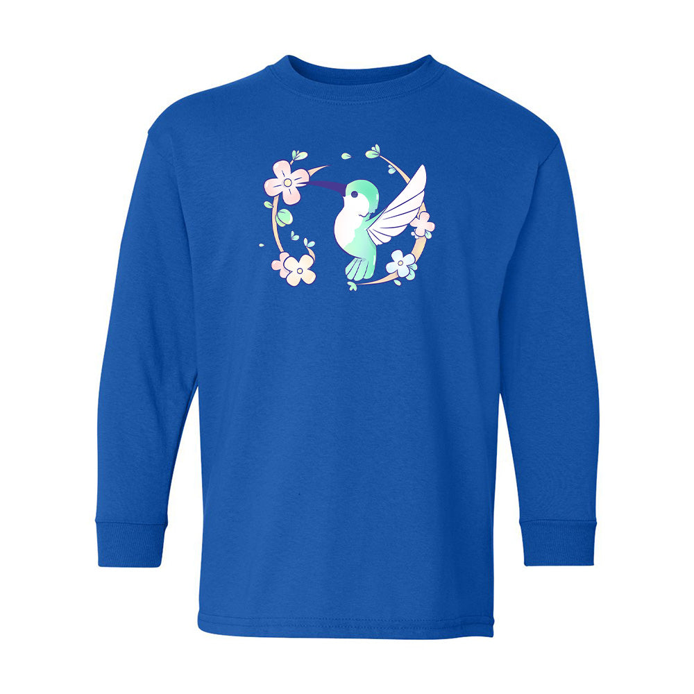Royal Blue Hummingbird Youth Longsleeve Shirt