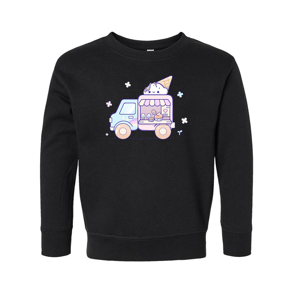 Black IceCreamTruck Toddler Crewneck Sweatshirt