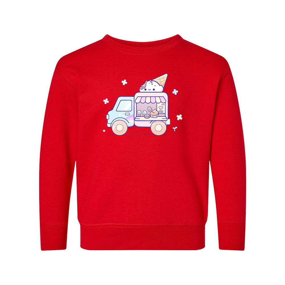 Red IceCreamTruck Toddler Crewneck Sweatshirt