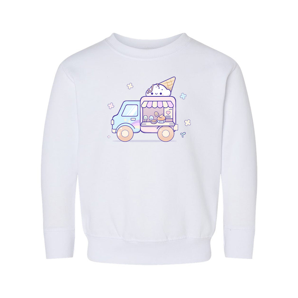 White IceCreamTruck Toddler Crewneck Sweatshirt