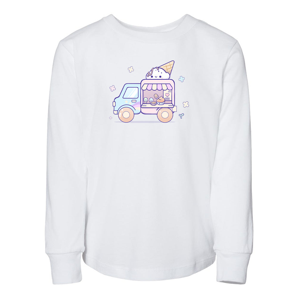 White IceCreamTruck Toddler Longsleeve Sweatshirt
