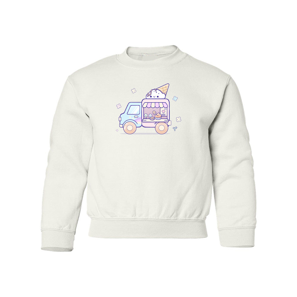 White IceCreamTruck Youth Sweater