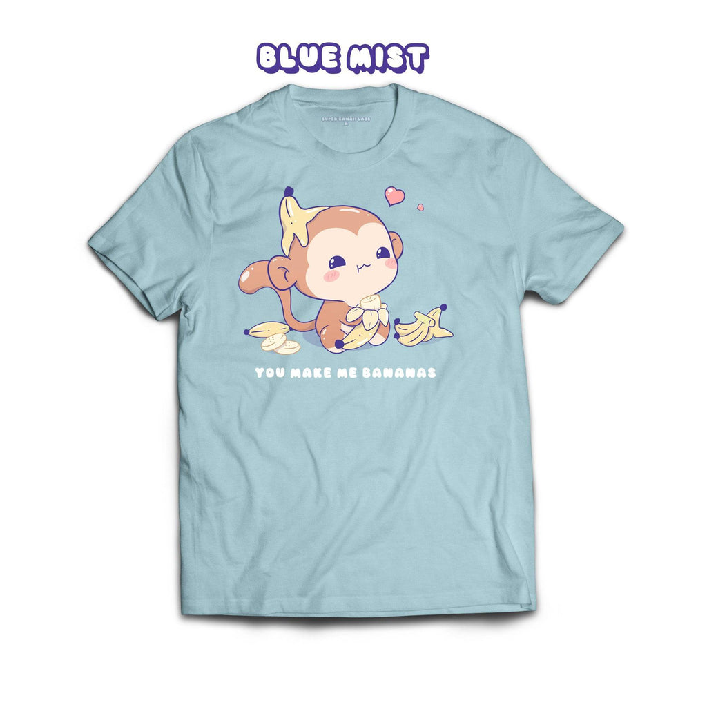 Monkey T-shirt, Blue Mist 100% Ringspun Cotton T-shirt