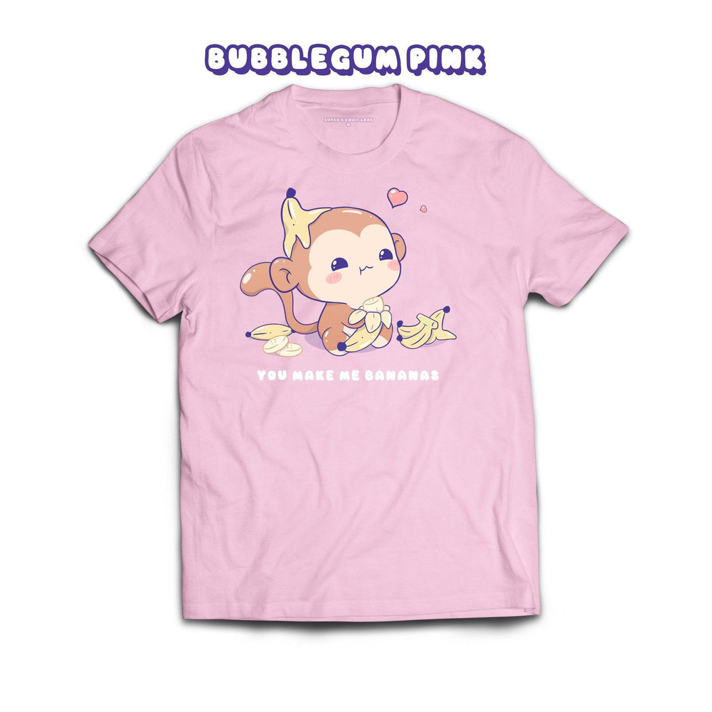 Monkey T-shirt, Bubblegum Pink 100% Ringspun Cotton T-shirt