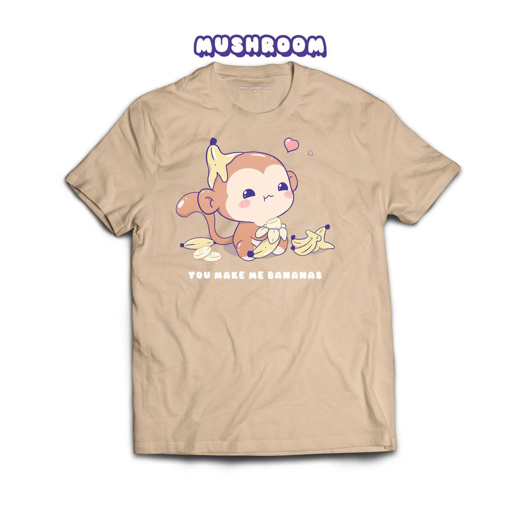 Monkey T-shirt, Mushroom 100% Ringspun Cotton T-shirt