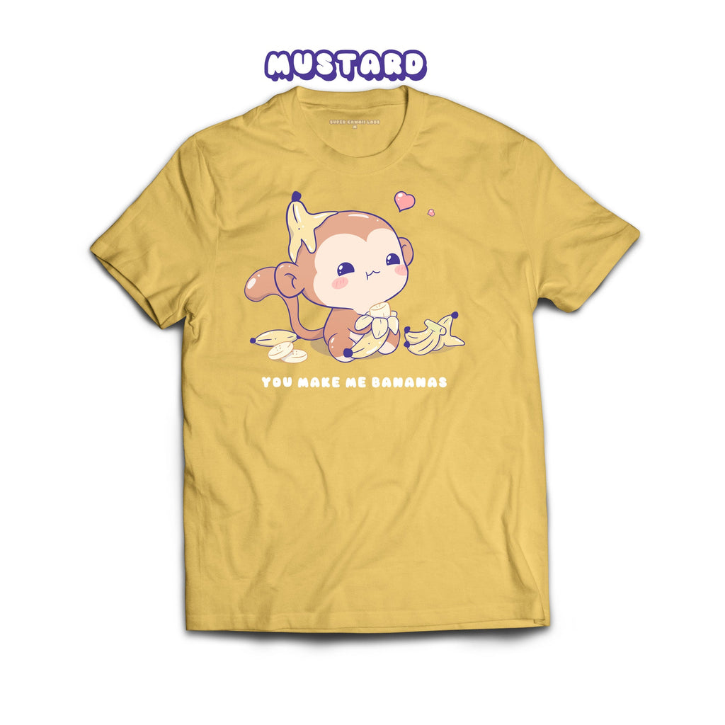 Monkey T-shirt, Mustard 100% Ringspun Cotton T-shirt