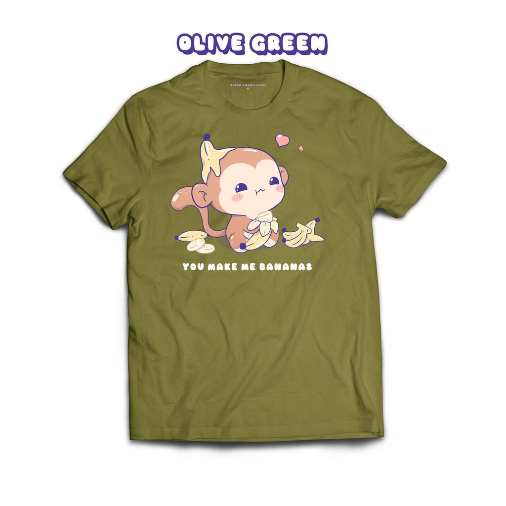 Monkey T-shirt, Olive Green 100% Ringspun Cotton T-shirt