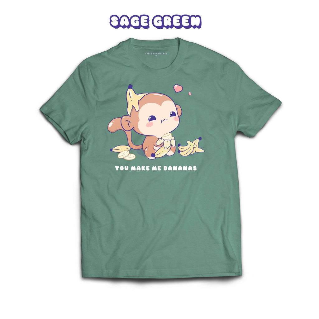 Monkey T-shirt, Sage 100% Ringspun Cotton T-shirt