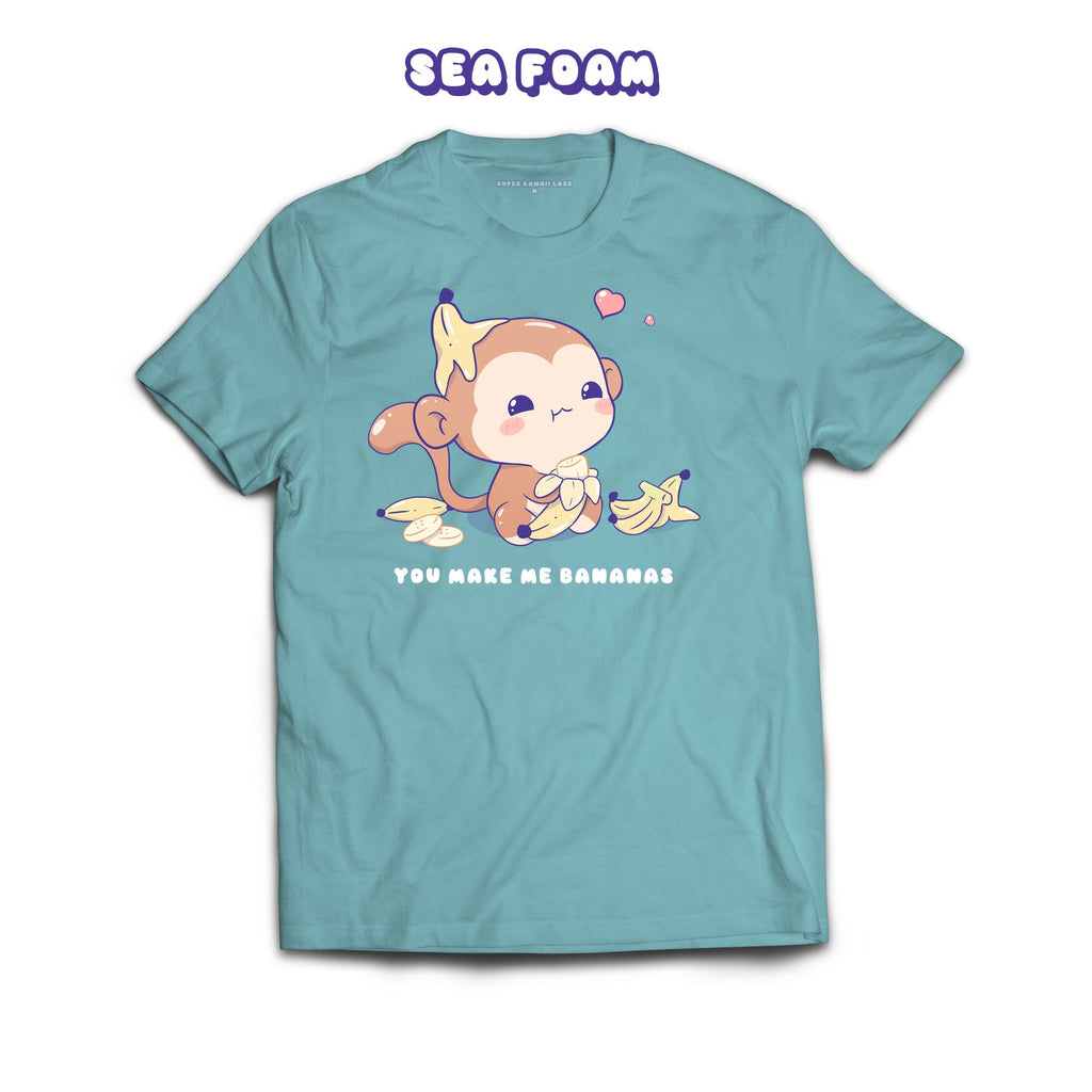 Monkey T-shirt, Sea Foam 100% Ringspun Cotton T-shirt