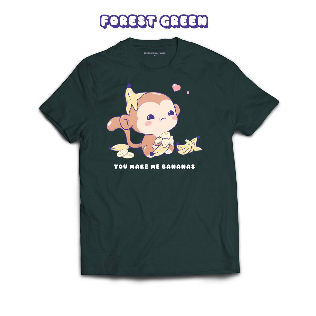 Monkey T-shirt, Forest Green 100% Ringspun Cotton T-shirt