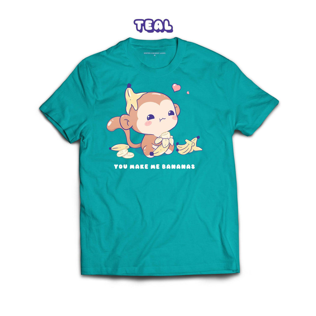 Monkey T-shirt, Teal 100% Ringspun Cotton T-shirt