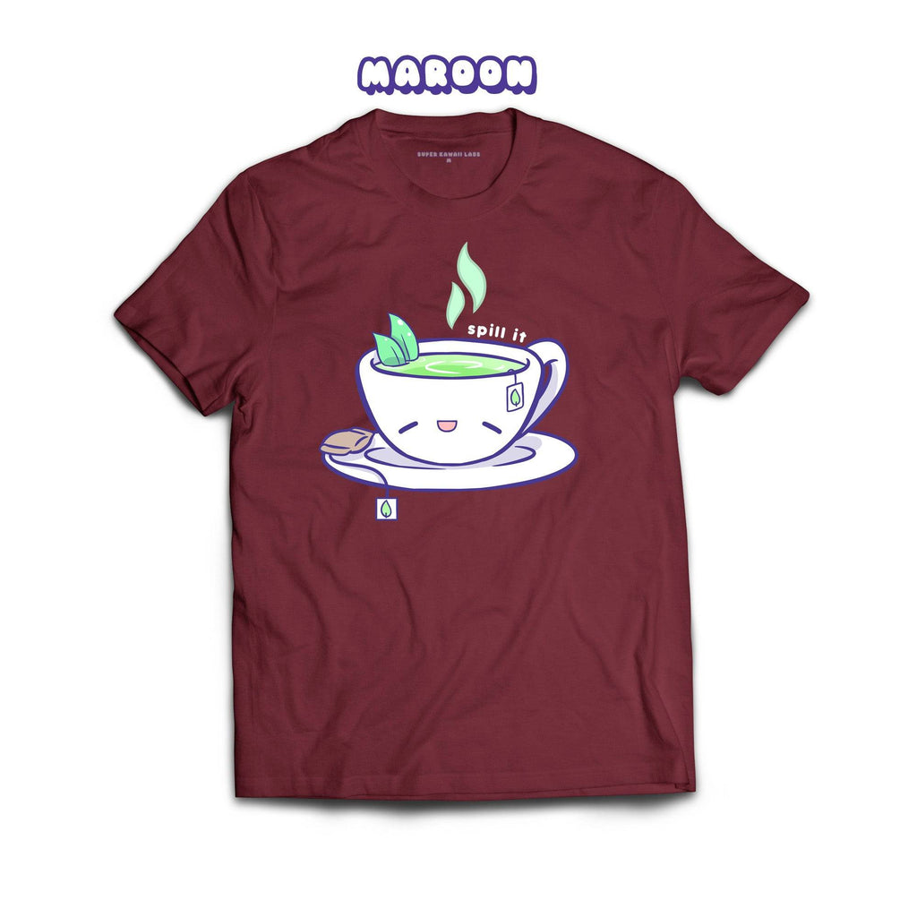 Tea T-shirt, Maroon 100% Ringspun Cotton T-shirt