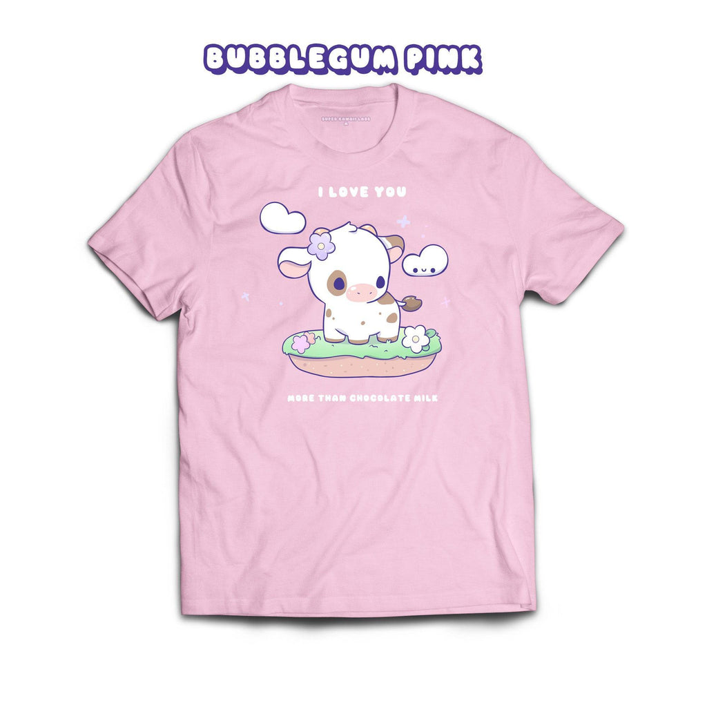 Chocolate Cow T-shirt, Bubblegum Pink 100% Ringspun Cotton T-shirt