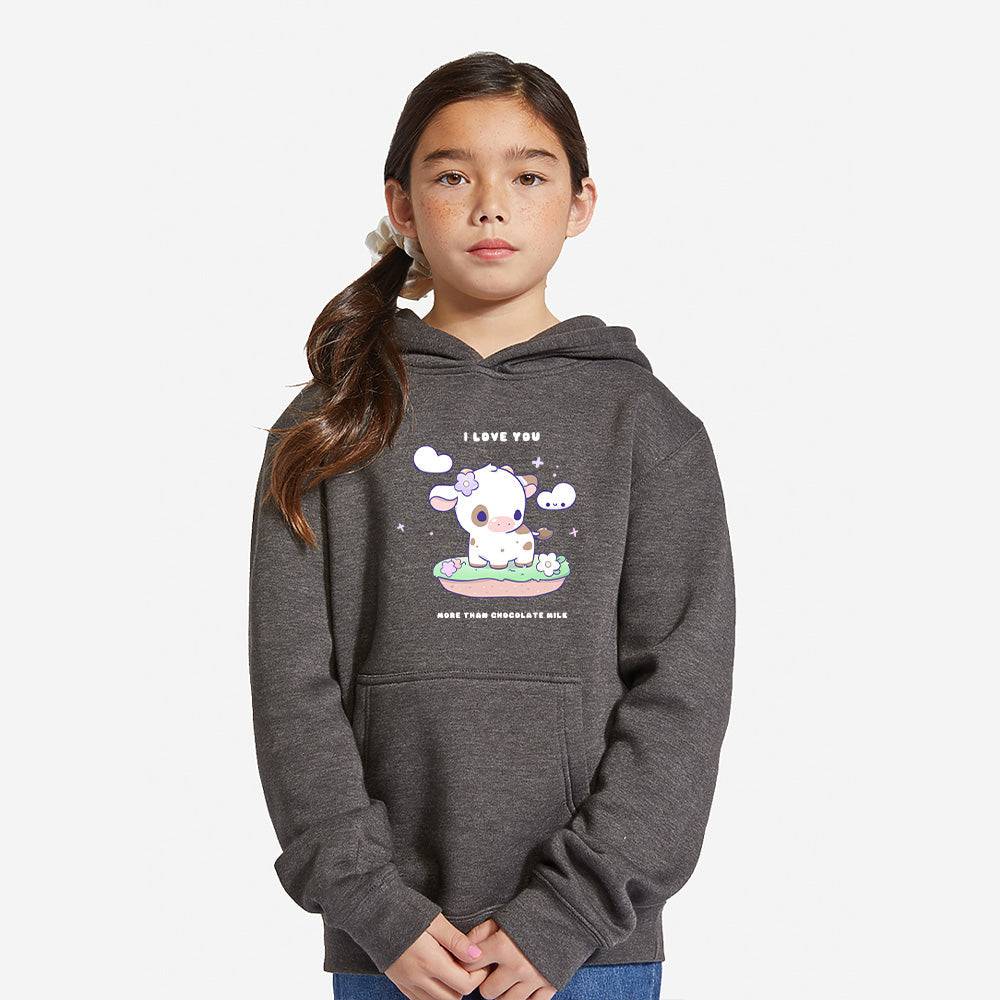Charcoal Heather cow2 Youth Premium Hoodie