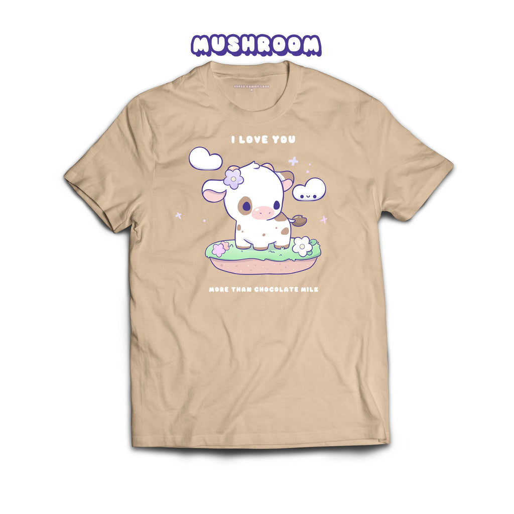 Chocolate Cow T-shirt, Mushroom 100% Ringspun Cotton T-shirt