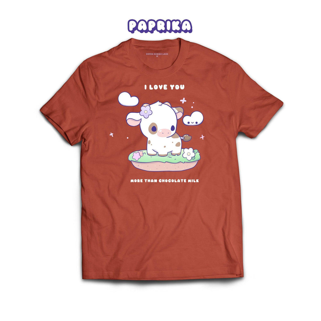 Chocolate Cow T-shirt, Paprika 100% Ringspun Cotton T-shirt