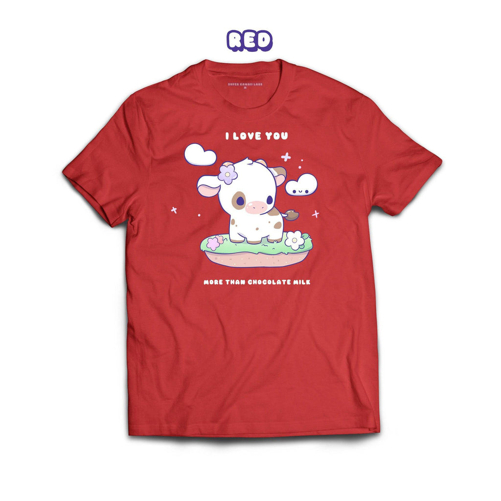 Chocolate Cow T-shirt, Red 100% Ringspun Cotton T-shirt