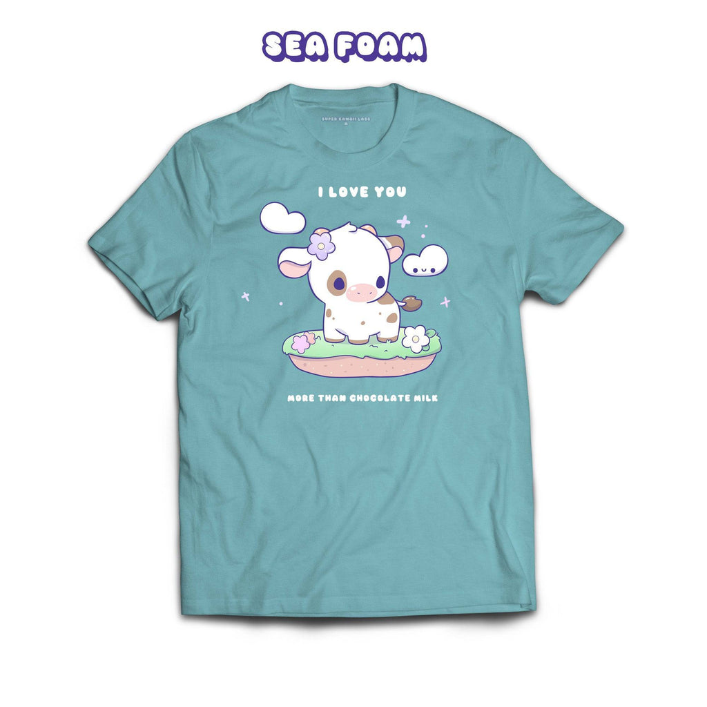 Chocolate Cow T-shirt, Sea Foam 100% Ringspun Cotton T-shirt