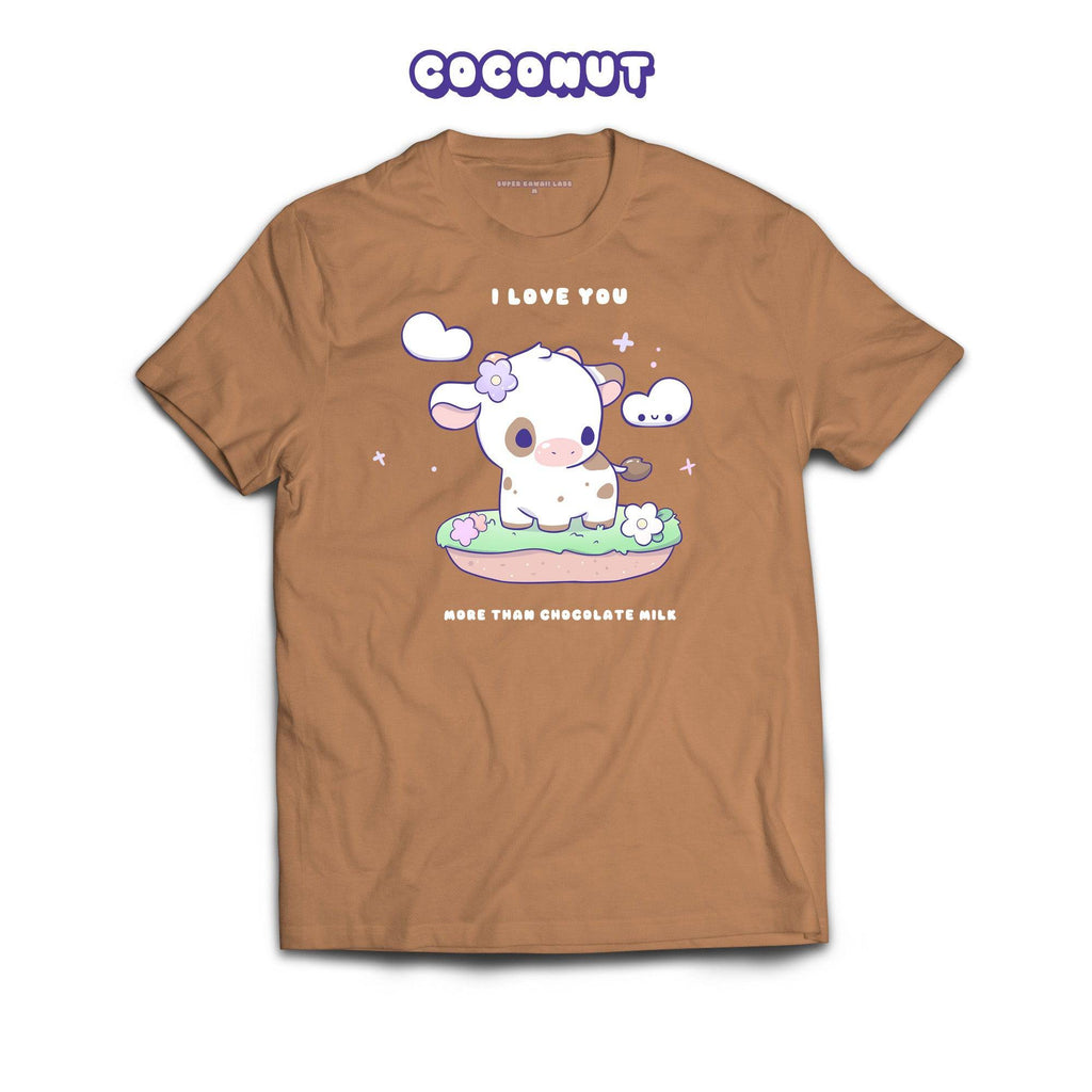 Chocolate Cow T-shirt, Toasted Coconut 100% Ringspun Cotton T-shirt